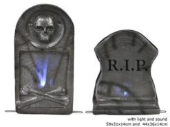 2 GRAFSTENEN MET LICHT EN GELUID