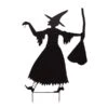 Silhouette Metal Witch With Broom