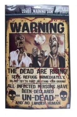 Poster Halloween 'Warning The Dead' 38 Cm