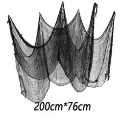 Halloween Decoratie Gaasdoek Zwart 200 X 76 Cm